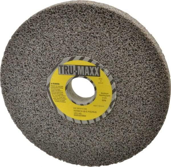Tru-Maxx - 8" Diam x 1-1/4" Hole x 3/4" Thick, G Hardness, 46 Grit Surface Grinding Wheel - Aluminum Oxide, Type 1, Coarse Grade, 3,105 Max RPM, Vitrified Bond, No Recess - Apex Tool & Supply
