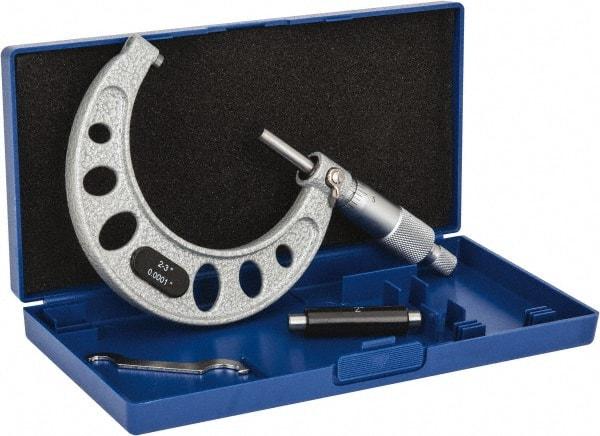 Value Collection - 2 to 3" Range, 0.0001" Graduation, Mechanical Outside Micrometer - Ratchet Stop Thimble, Accurate to 0.0001" - Apex Tool & Supply