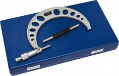 Value Collection - 5 to 6" Range, 0.0001" Graduation, Mechanical Outside Micrometer - Ratchet Stop Thimble, Accurate to 0.0001" - Apex Tool & Supply