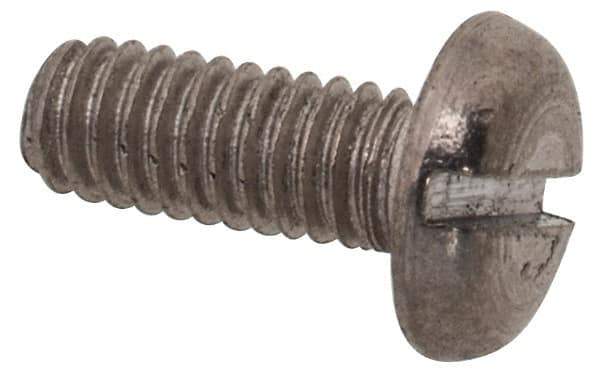 Value Collection - M2.5x0.45 Metric Coarse, 6mm Length Under Head Slotted Drive Machine Screw - Pan Head, Grade 18-8 & A2 Stainless Steel, Uncoated, Without Washer - Apex Tool & Supply