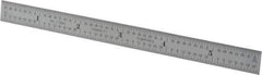Starrett - 6" Long, 1/64, 1/32, 1/16, 1/8" Graduation, Flexible Steel Rule - 4R Graduation Style, 1/2" Wide, Silver, Satin Chrome Finish - Apex Tool & Supply