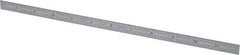 Starrett - 12" Long, 1/64, 1/32, 1/16, 1/8" Graduation, Flexible Steel Rule - 4R Graduation Style, 1/2" Wide, Silver, Satin Chrome Finish - Apex Tool & Supply