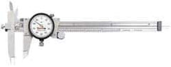Starrett - 0" to 6" Range, 0.001" Graduation, 0.1" per Revolution, Dial Caliper - White Face, 3-1/2" Jaw Length, Accurate to 0.0010" - Apex Tool & Supply