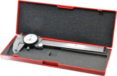 Starrett - 0" to 6" Range, 0.001" Graduation, 0.1" per Revolution, Dial Caliper - White Face, 1-1/2" Jaw Length, Accurate to 0.0010" - Apex Tool & Supply