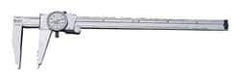 Starrett - 0" to 12" Range, 0.001" Graduation, 0.1" per Revolution, Dial Caliper - White Face, 3" Jaw Length, Accurate to 0.001" - Apex Tool & Supply
