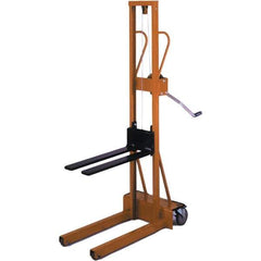 Wesco Industrial Products - 500 Lb Capacity, 71" Lift Height, Winch Steel Stacker Manually Operated Lift - Apex Tool & Supply