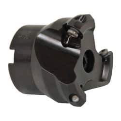 Seco - 1.57" Cut Diam, 1/2" Arbor Hole, 0.138" Max Depth of Cut, 43° Indexable Chamfer & Angle Face Mill - 3 Inserts, OF.. 05T305 Insert, Right Hand Cut, 3 Flutes, Series R220.43 - Apex Tool & Supply