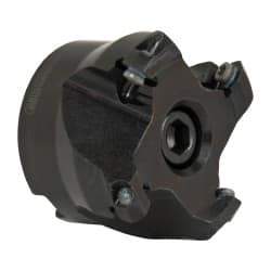 Seco - 1.97" Cut Diam, 3/4" Arbor Hole, 0.138" Max Depth of Cut, 43° Indexable Chamfer & Angle Face Mill - 4 Inserts, OF.. 05T305 Insert, Right Hand Cut, 4 Flutes, Series R220.43 - Apex Tool & Supply