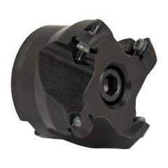 Seco - 1.97" Cut Diam, 3/4" Arbor Hole, 0.138" Max Depth of Cut, 43° Indexable Chamfer & Angle Face Mill - 4 Inserts, OF.. 05T305 Insert, Right Hand Cut, 4 Flutes, Series R220.43 - Apex Tool & Supply