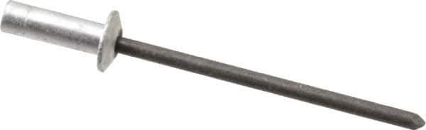 RivetKing - Size 43 Dome Head Aluminum Closed End Sealing Blind Rivet - Steel Mandrel, 0.126" to 0.187" Grip, 1/4" Head Diam, 0.129" to 0.133" Hole Diam, 0.422" Length Under Head, 1/8" Body Diam - Apex Tool & Supply