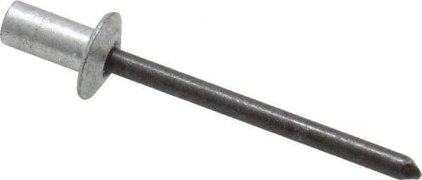 RivetKing - Size 62 Dome Head Aluminum Closed End Sealing Blind Rivet - Steel Mandrel, 0.02" to 1/8" Grip, 3/8" Head Diam, 0.192" to 0.196" Hole Diam, 0.406" Length Under Head, 3/16" Body Diam - Apex Tool & Supply