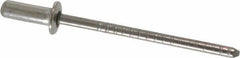 RivetKing - Size 43 Dome Head Stainless Steel Closed End Sealing Blind Rivet - Stainless Steel Mandrel, 0.126" to 0.187" Grip, 1/4" Head Diam, 0.129" to 0.133" Hole Diam, 0.422" Length Under Head, 1/8" Body Diam - Apex Tool & Supply