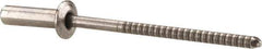 RivetKing - Size 44 Dome Head Stainless Steel Closed End Sealing Blind Rivet - Stainless Steel Mandrel, 0.188" to 1/4" Grip, 1/4" Head Diam, 0.129" to 0.133" Hole Diam, 0.485" Length Under Head, 1/8" Body Diam - Apex Tool & Supply