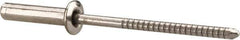 RivetKing - Size 46 Dome Head Stainless Steel Closed End Sealing Blind Rivet - Stainless Steel Mandrel, 0.313" to 3/8" Grip, 1/4" Head Diam, 0.129" to 0.133" Hole Diam, 0.61" Length Under Head, 1/8" Body Diam - Apex Tool & Supply