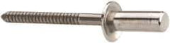 RivetKing - Size 64 Dome Head Stainless Steel Closed End Sealing Blind Rivet - Stainless Steel Mandrel, 0.188" to 1/4" Grip, 3/8" Head Diam, 0.192" to 0.196" Hole Diam, 0.531" Length Under Head, 3/16" Body Diam - Apex Tool & Supply