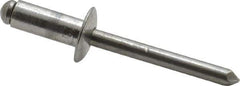RivetKing - Size 86 Dome Head Aluminum Open End Blind Rivet - Aluminum Mandrel, 0.251" to 3/8" Grip, 1/2" Head Diam, 0.257" to 0.261" Hole Diam, 5/8" Length Under Head, 1/4" Body Diam - Apex Tool & Supply