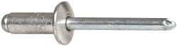 RivetKing - Size 86 Dome Head Aluminum Open End Blind Rivet - Steel Mandrel, 0.251" to 3/8" Grip, 1/2" Head Diam, 0.257" to 0.261" Hole Diam, 5/8" Length Under Head, 1/4" Body Diam - Apex Tool & Supply