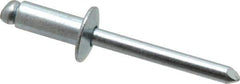 RivetKing - Size 86 Dome Head Steel Open End Blind Rivet - Steel Mandrel, 0.251" to 3/8" Grip, 1/2" Head Diam, 0.257" to 0.261" Hole Diam, 5/8" Length Under Head, 1/4" Body Diam - Apex Tool & Supply