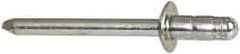 RivetKing - Size 63-64 Dome Head Steel Multi Grip Blind Rivet - Steel Mandrel, 0.156" to 1/4" Grip, 3/8" Head Diam, 0.192" to 0.196" Hole Diam, 0.512" Length Under Head, 3/16" Body Diam - Apex Tool & Supply