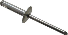 RivetKing - Size 0625 Large Flange Head Aluminum Tri Folding Blind Rivet - Aluminum Mandrel, 0.04" to 0.354" Grip, 0.55" Head Diam, 0.196" to 0.209" Hole Diam, 0.92" Length Under Head, 3/16" Body Diam - Apex Tool & Supply