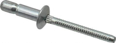 RivetKing - Size 64 Dome Head Steel Structural with Locking Stem Blind Rivet - Steel Mandrel, 0.062" to 0.27" Grip, 0.385" Head Diam, 0.194" to 0.204" Hole Diam, 0.415" Length Under Head, 3/16" Body Diam - Apex Tool & Supply