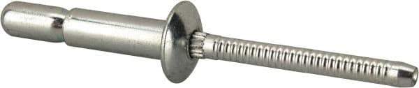RivetKing - Size 67 Dome Head Steel Structural with Locking Stem Blind Rivet - Steel Mandrel, 0.214" to 0.437" Grip, 0.385" Head Diam, 0.194" to 0.204" Hole Diam, 0.572" Length Under Head, 3/16" Body Diam - Apex Tool & Supply