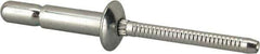 RivetKing - Size 67 Dome Head Steel Structural with Locking Stem Blind Rivet - Steel Mandrel, 0.214" to 0.437" Grip, 0.385" Head Diam, 0.194" to 0.204" Hole Diam, 0.572" Length Under Head, 3/16" Body Diam - Apex Tool & Supply