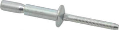 RivetKing - Size 810 Dome Head Steel Structural with Locking Stem Blind Rivet - Steel Mandrel, 0.35" to 5/8" Grip, 0.525" Head Diam, 0.261" to 0.276" Hole Diam, 0.81" Length Under Head, 1/4" Body Diam - Apex Tool & Supply