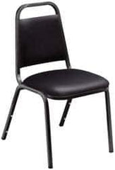 NPS - Vinyl Black Stacking Chair - Black Frame, 17-1/4 Inch Wide x 20 Inch Deep x 33 Inch High - Apex Tool & Supply