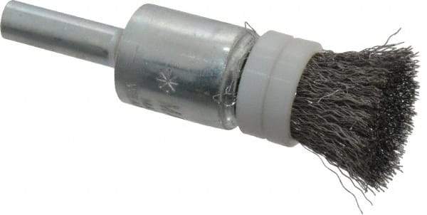 Anderson - 1/2" Brush Diam, Crimped, Flared End Brush - 1/4" Diam Shank, 20,000 Max RPM - Apex Tool & Supply