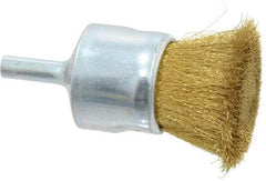Anderson - 1" Brush Diam, Crimped, End Brush - 1/4" Diam Shank, 20,000 Max RPM - Apex Tool & Supply