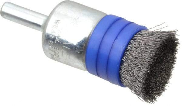 Anderson - 3/4" Brush Diam, Crimped, Flared End Brush - 1/4" Diam Shank, 20,000 Max RPM - Apex Tool & Supply