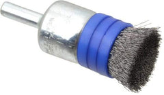 Anderson - 3/4" Brush Diam, Crimped, Flared End Brush - 1/4" Diam Shank, 20,000 Max RPM - Apex Tool & Supply