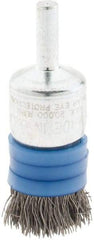 Anderson - 3/4" Brush Diam, Crimped, Flared End Brush - 1/4" Diam Shank, 20,000 Max RPM - Apex Tool & Supply