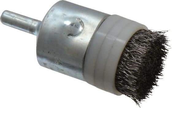 Anderson - 1" Brush Diam, Crimped, Flared End Brush - 1/4" Diam Shank, 10,000 Max RPM - Apex Tool & Supply