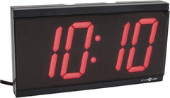 PTI - 4 Inch Diameter, White Face, Digital Wall Clock - LED Display, Black Case, Runs on 115 VAC - Apex Tool & Supply