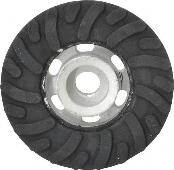 Norton - 4" Diam Locking Nut Disc Backing Pad - Medium Density, 12,000 RPM - Apex Tool & Supply