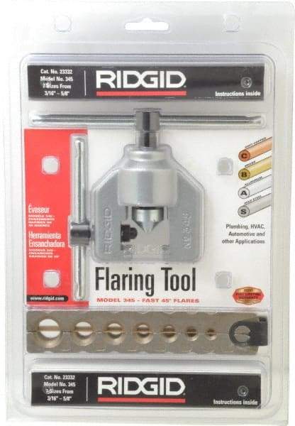 Ridgid - 3/16 to 5/8" Pipe Capacity, Flaring Tools & Tube Expanders - Apex Tool & Supply