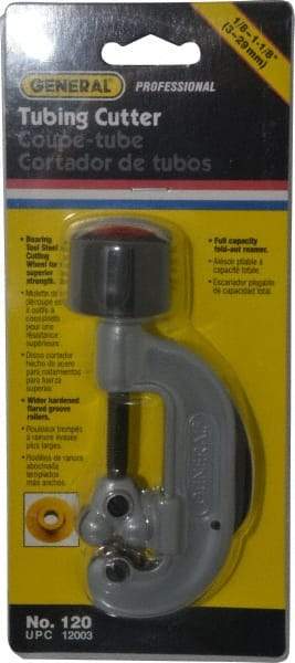 General - 1/8" to 1-1/8" Pipe Capacity, Tube Cutter - Cuts Copper - Apex Tool & Supply