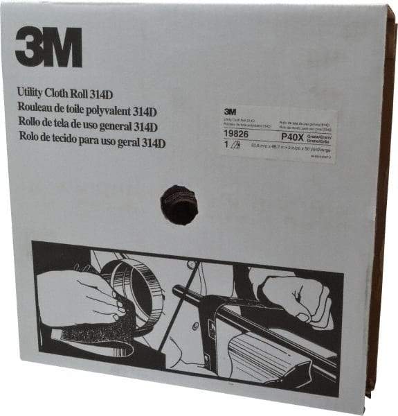3M - 2" x 50 Yd 40 Grit Aluminum Oxide Cloth Roll - Coarse Grade, X Weighted Backing - Apex Tool & Supply