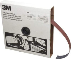3M - 1" x 50 Yd 150 Grit Aluminum Oxide Cloth Roll - Very Fine Grade, J Weighted Backing - Apex Tool & Supply
