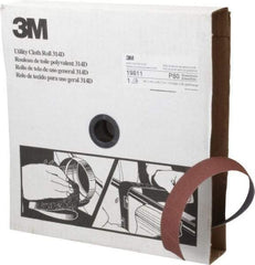 3M - 1-1/2" x 50 Yd 80 Grit Aluminum Oxide Cloth Roll - Medium Grade, J Weighted Backing - Apex Tool & Supply