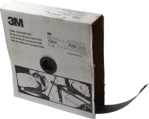 3M - 1-1/2" x 50 Yd 280 Grit Aluminum Oxide Cloth Roll - Extra Fine Grade, J Weighted Backing - Apex Tool & Supply