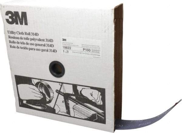 3M - 2" x 50 Yd 100 Grit Aluminum Oxide Cloth Roll - Fine Grade, J Weighted Backing - Apex Tool & Supply