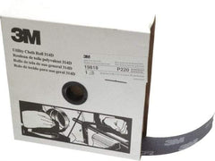 3M - 2" x 50 Yd 220 Grit Aluminum Oxide Cloth Roll - Very Fine Grade, J Weighted Backing - Apex Tool & Supply