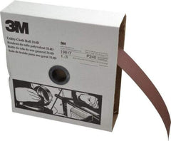 3M - 2" x 50 Yd 240 Grit Aluminum Oxide Cloth Roll - Very Fine Grade, J Weighted Backing - Apex Tool & Supply