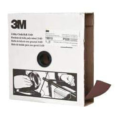 3M - 2" x 50 Yd 320 Grit Aluminum Oxide Cloth Roll - Extra Fine Grade, J Weighted Backing - Apex Tool & Supply