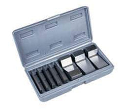 Value Collection - 1 to 30° Angle, 3 Inch Long, Angle Block Set - 45-50 HRC Hardness, Includes 5 Angle Plates 1-5, 3 V-Blocks 10, 15 and 30; 8 Pieces - Apex Tool & Supply