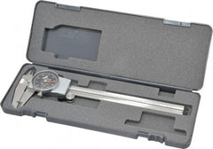 TESA Brown & Sharpe - 0" to 6" Range, 0.001" Graduation, 0.1" per Revolution, Dial Caliper - Black Face, 40mm Jaw Length - Apex Tool & Supply