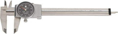 TESA Brown & Sharpe - 0" to 6" Range, 0.001" Graduation, 0.1" per Revolution, Dial Caliper - Black Face, 1.5" Jaw Length - Apex Tool & Supply